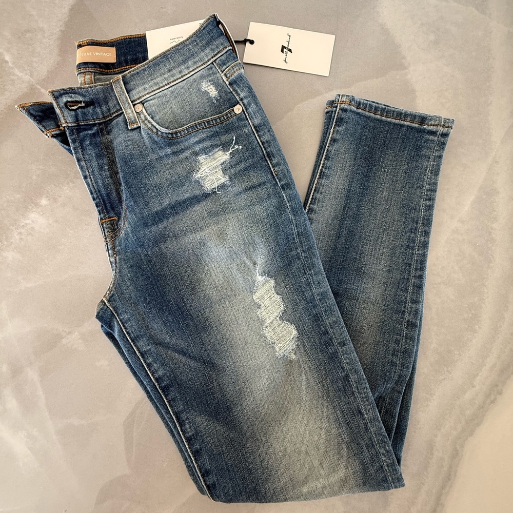 7 for all Mankind Luxe Vintage The Ankle Skinny NWT Size 27